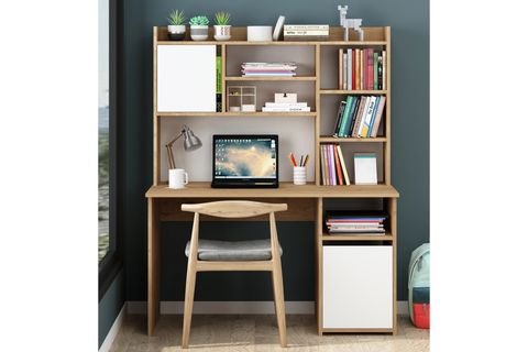 LİGA KİTAPLIKLI BİLGİSAYAR MASASI, SEPET BEYAZ