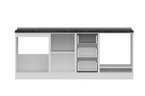 MİNAR 205 CM MUTFAK DOLABI BEYAZ DORE 205-D3-ALT MODÜL