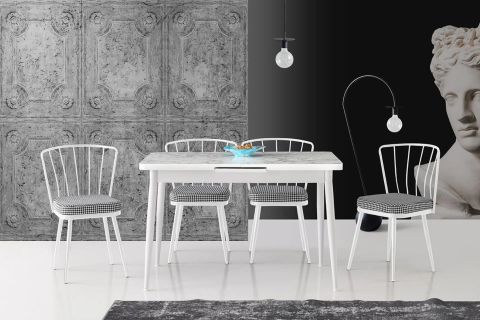 AY MASA VE AY SANDALYE TAKIMI, CARRARA, 120X70