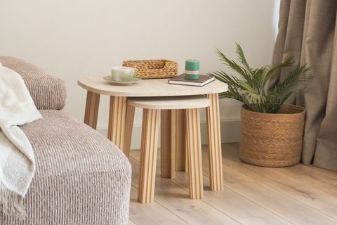 HAVEN İKİLİ YAN SEHPA, MEŞE TRAVERTEN
