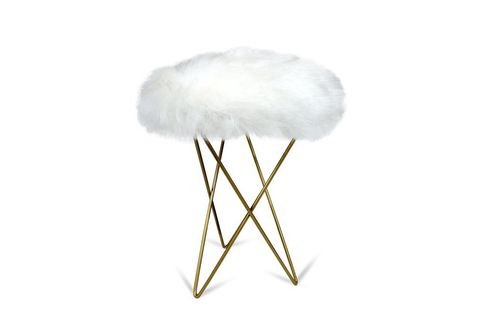 KELEBEK PUF, BEYAZ, GOLD