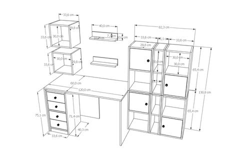 BK ÇALIŞMA MASASI, 4 ÇEKMECE 4 KAPAK