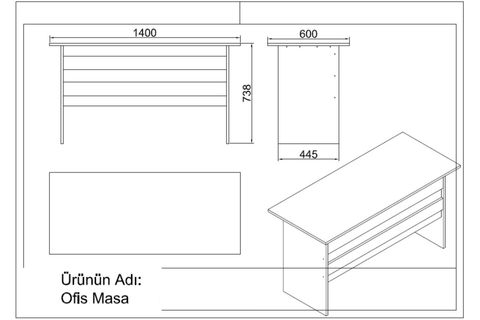 YURUDESİGN VARİO ABCE OFİS BÜRO MASA TAKIMI, ANTRASİT