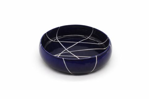 ORB OVAL SALATA KASESİ, LACİVERT ÇİZGİLİ