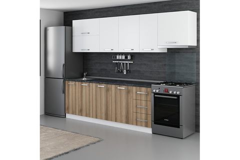 MİNAR EZGİ 280 CM MUTFAK DOLABI BEYAZ DORE 280-D7