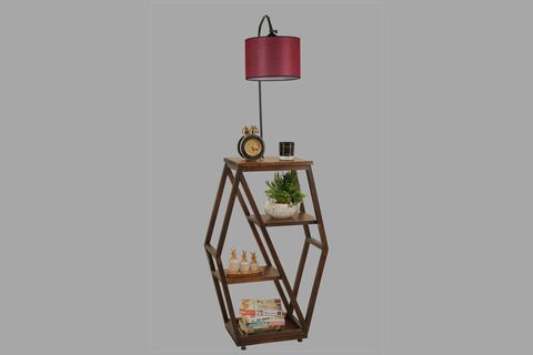 ASOS CEVİZ LAMBADER SİLİNDİR HASIR BORDO ABAJURLU
