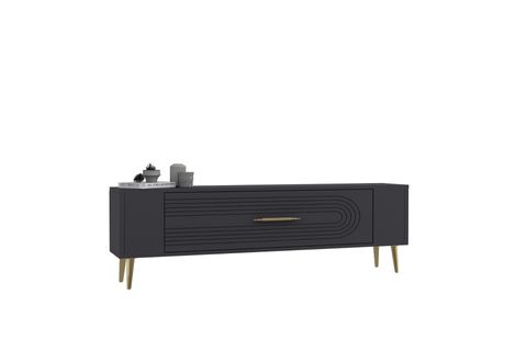 RETROL TV SEHPASI, 3CT, ANTRASİT ALTIN