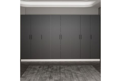 KALE 210 CM 8 KAPAKLI 4B RAF PORTMANTO, BEYAZ ANTRASİT