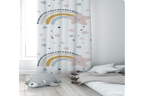 YILDIZ GÖKKUŞAĞI DESENLİ ÇOCUK ODASI FON PERDE 135X200