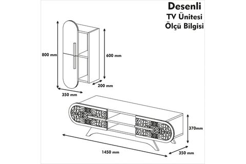 DEFNE TV ÜNİTESİ CEVİZ BEYAZ
