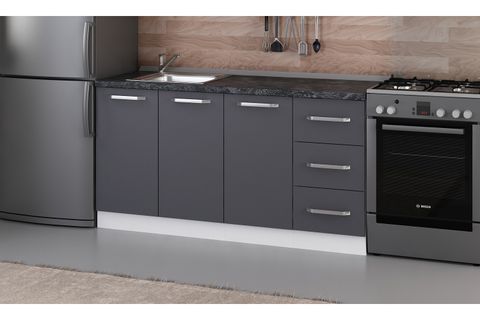 MİNAR 160 CM MUTFAK DOLABI BEYAZ ANTRASİT 160-A1-ALT MODÜL