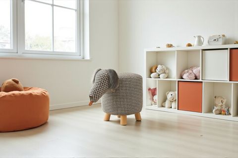 MİNİZOO HAYVAN FİGÜRLÜ PUF, SİYAH BEYAZ