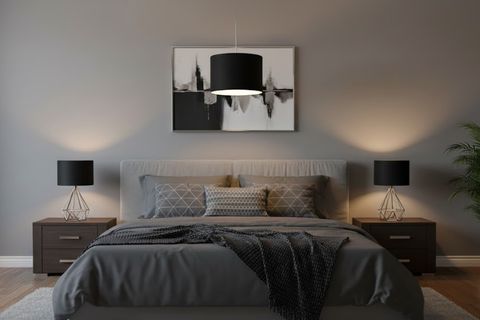 SİLVER ABAJUR SETİ, KROM AYAK, SİYAH BAŞLIK