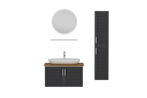 VERA BANYO DOLABI AS2K64, BEYAZ ANTRASİT, 85CM