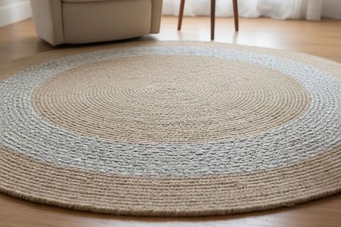KORA YUVARLAK MODEL HALI, NATURAL TAŞ GRİ, 100 CM