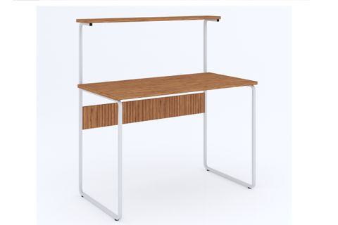 DEHALİMİTED G MASA RAFLI METAL İSKELETLİ BAMBU YÜZEY DERS ÇALIŞMA MASASI, 100X50