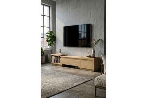 VİSTA UZAYABİLEN TV ÜNİTESİ, MEŞE, 160-270 CM
