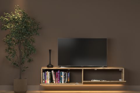RAMİ DUVARA MONTE LED IŞIKLI TV SEHPASI, MİNİFİKSLİ ATLANTİK ÇAM