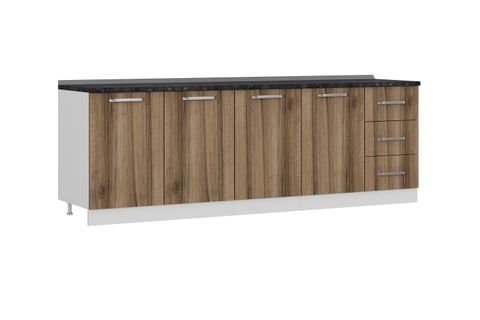 MİNAR 245 CM MUTFAK DOLABI BEYAZ DORE 245-D3-ALT MODÜL