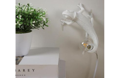 LAMBA TUTAN BUKALEMUN APLİK, BEYAZ