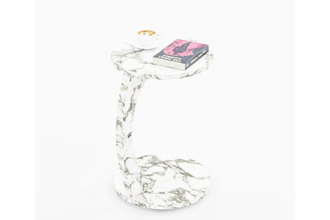 CLEO TEKERLEKLİ C SEHPA TEKERLEKLİ YAN SEHPA, BEJ