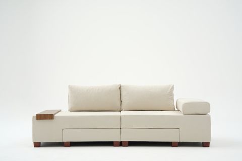 PERENNA YATAKLI ÜÇLÜ KOLTUK, ŞÖNİL, KREM