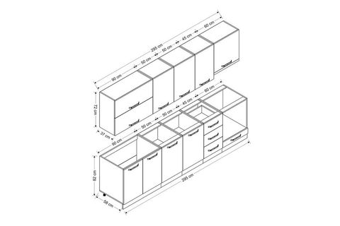 MİNAR FELİX 295 CM MUTFAK DOLABI BEYAZ 295-B8