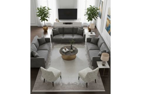MERİNOS HALI ARDEN SALON HALISI, 79416 071, KREM GRİ, 160X230