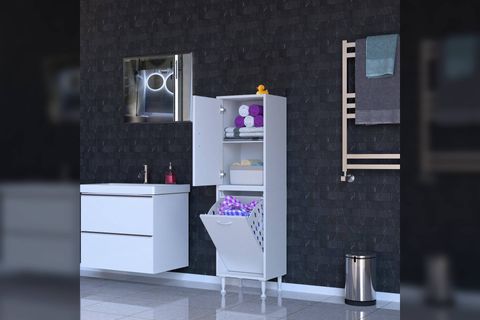 İLKİM ALT MODÜL SEPET ÜST MODÜL KAPAKLI BANYO DOLABI, 40 CM