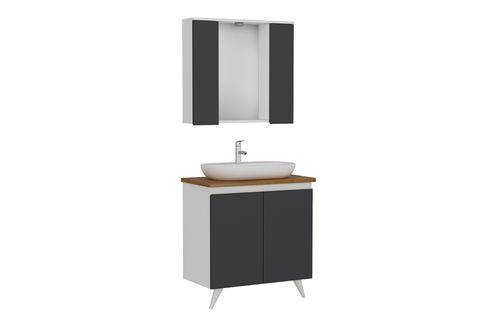 NİKA BANYO DOLABI 85CM AY2K 2K1A TZG BEYAZ ANTRASİT