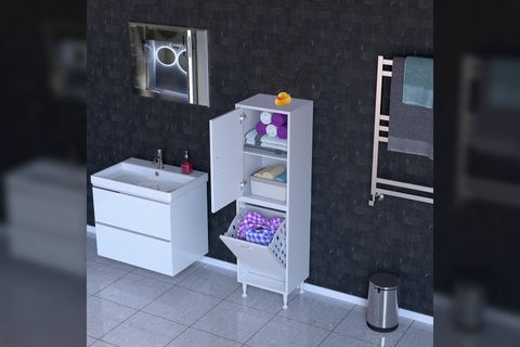 İLKİM ALT MODÜL SEPET ÜST MODÜL KAPAKLI BANYO DOLABI, 40 CM