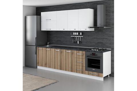 MİNAR ASYA 275 CM MUTFAK DOLABI BEYAZ DORE 275-D3