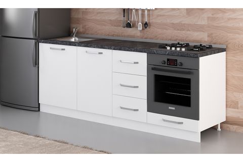 MİNAR 215 CM MUTFAK DOLABI BEYAZ 215-B3-ALT MODÜL