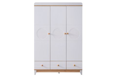 ALVİN ÇEKMECELİ DOLAP, CEVİZ, 3 KAPAKLI