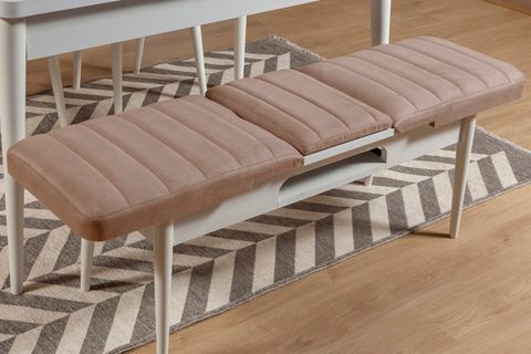 Sembol Açılır Sırtlı Bench Beyaz Taş