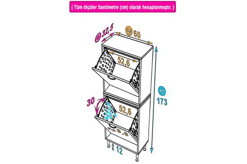 İLKİM ALT VE ÜST MODÜL SEPETLİ BANYO DOLABI, 60 CM