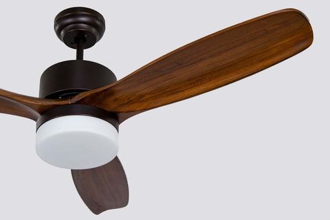 ALSANFAN MODERN AYDINLATMALI TAVAN VANTİLATÖRÜ, UZAKTAN KUMANDALI,  KOYU KAHVERENGİ, 132 CM