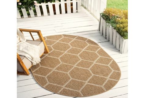 DİA ANTİBAKTERİYEL OVAL JÜT HALI, BEYAZ 669 160X230 CM