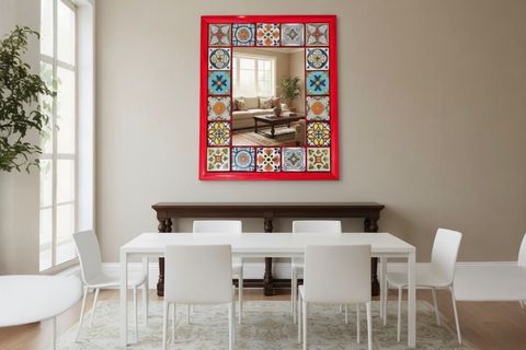 COLORS EL YAPIMI MASİF AHŞAP AYNA