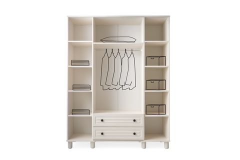 SEDA GARDIROP, BEYAZ, 4 KAPAKLI