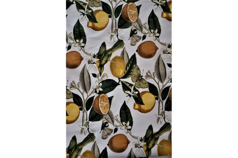 KETEN GÖRÜNÜMLÜ LİMON DESENLİ MASA ÖRTÜSÜ, 170X240