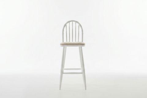 LAURA AHŞAP BAR SANDALYESİ, BEYAZ