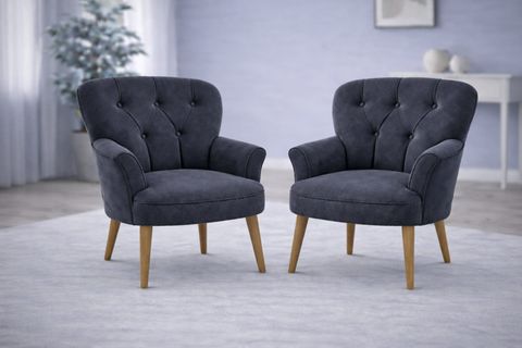 PUFY KOLLU TEKLİ BERJER, GRİ, CEVİZ AYAK, 2 ADET