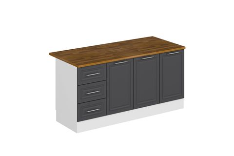 ALVİNKA 180 CM MBR_C ADA MUTFAK DOLABI, BEYAZ ANTRASİT MDF