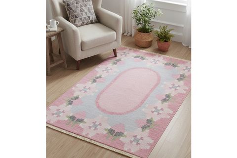 ÇİÇEK BASKILI DOKUMA TABAN HALI, 135 YNG, 100X150 CM