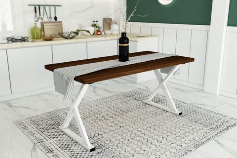 WOODESK BAHAR MASİF YEMEK MASASI CEVİZ RENK, 140X70, CPT7290-140
