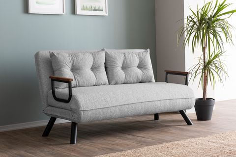 PAFU SANDO KATLANIR YATAKLI TEDDY İKİLİ KOLTUK, GRİ