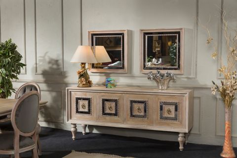 TURİ YEMEK ODASI TAKIMI, BEYAZ ESKİTME