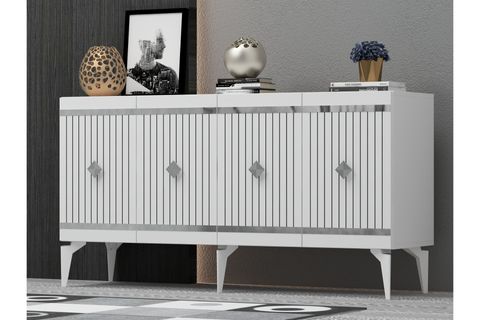 LENORA KONSOL, BEYAZ GÜMÜŞ, 150 CM