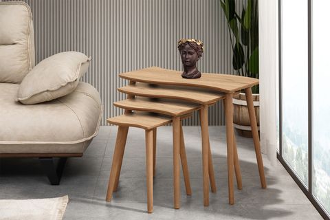 SALSA DÖRTLÜ ZİGON ORTA SEHPA SETİ, MEŞE